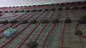 Монтаж сетки, маяков и подготовка к стяжке теплого пол