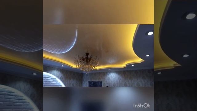 зал натяжной потолок