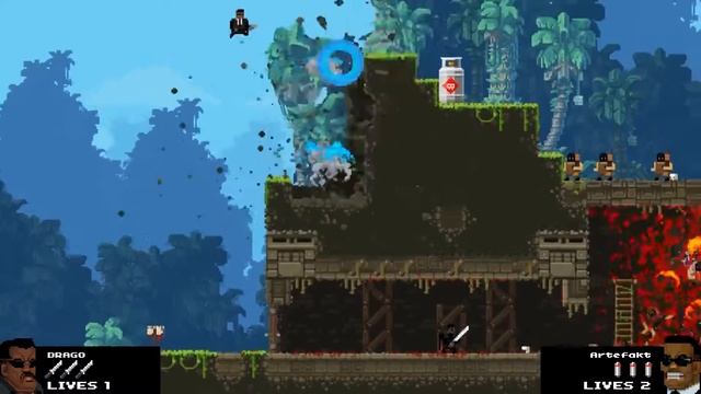 Прохождение BROFORCE Серия 1. Co-op  HARD