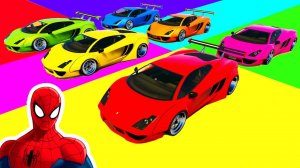 Человек-паук и Супергерои управляют гоночными машинами Детские стишки Мультфильм для детей с песней