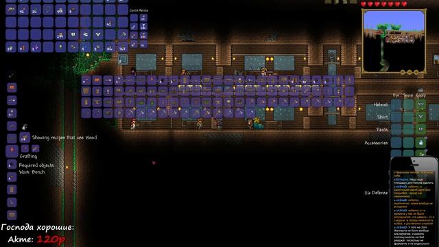 Terraria (Hardcore V.1.2.4.1). Прохождение. День 4. Часть 1. (на русском)