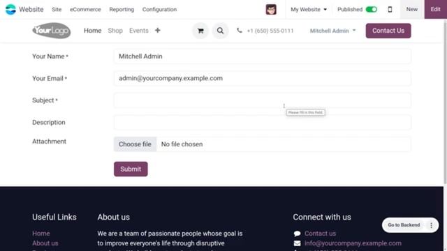 Создание тикета из формы веб-сайта odoo 17 смотреть онлайн