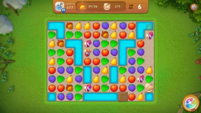 Gardenscapes.  677 уровень.