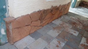 Как сделать цоколь плитняком. #цоколь #облицовка #плит?