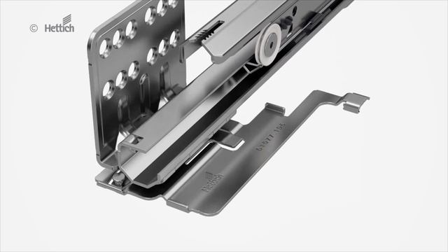 Монтаж ходового элемента Push To Open Silent для выдвижного ящика HETTICH ArciTech смотреть онлайн