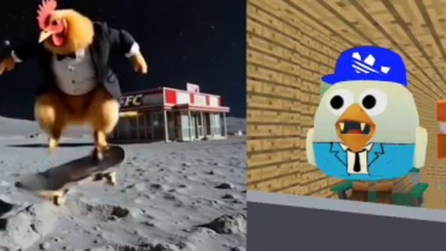 о смотрите петухи танцуют а чё они на луне а чё зади кфси мем смотреть онлайн