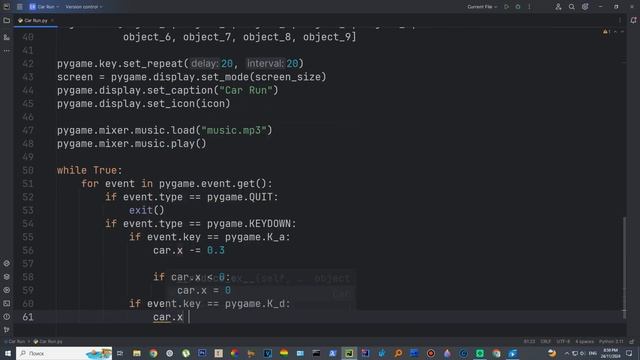 Игра Car Run на Python! Легко и Быстро! Библиотеки "pygame" и "random" смотреть онлайн