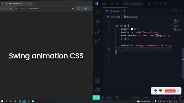 Анимация раскачки для элемента HTML & CSS || Swing animation CSS смотреть онлайн