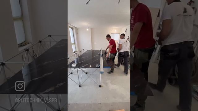 Укладка крупноформатного керамогранита СПБ смотреть онлайн