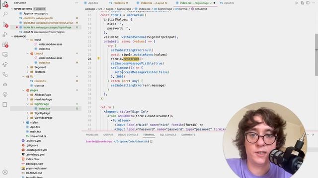 Урок 62. Авторизация: страница для входа (TypeScript, Node.js, React смотреть онлайн
