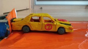 Краш-тест машины из пластилина 2