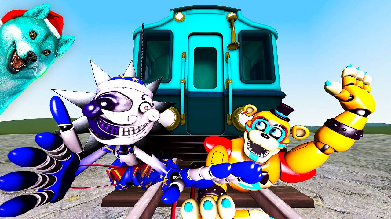 Поезд против фнаф 9 аниматроников в гаррис мод! fnaf garry's mod смотреть онлайн