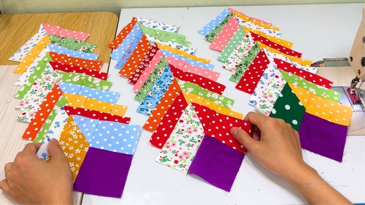 Быстрый и простой 3D узор для лоскутного одеяла | Используйте обрезки любого размера! смотреть онлайн