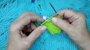 Регланная линия с прибавками из петель предыдущего ря