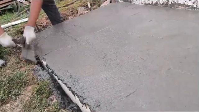 простая и интересная отмостка своими руками.#бетон #от
