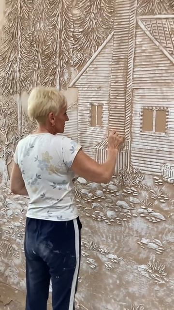 Барельеф в интерьере. Рисунок шпаклевкой. Красивые ст? смотреть онлайн