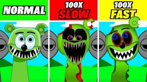 INCREDIBOX SPRUNKI 🧸 | GUMMY BEAR: 100X SLOW/FAST! 🐌⚡ ФАЗА 3!