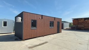 Дачный домик 8*3м Графит/Принтек дерево с санузлом и кондиционером. КрымТехКаркас