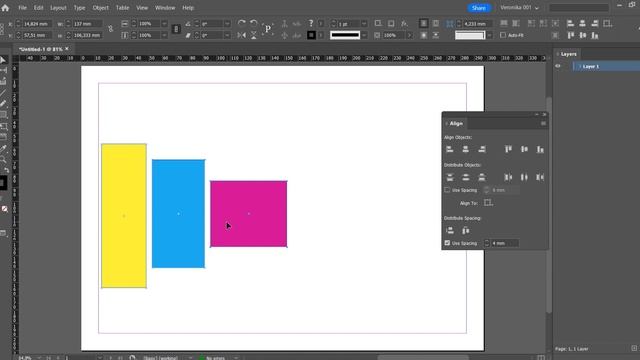 инструмент выравнивание  #уроки InDesign /типография /верс