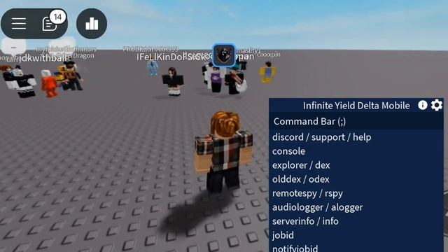 Команды в Infinite Yeild! | ROBLOX DELTA
