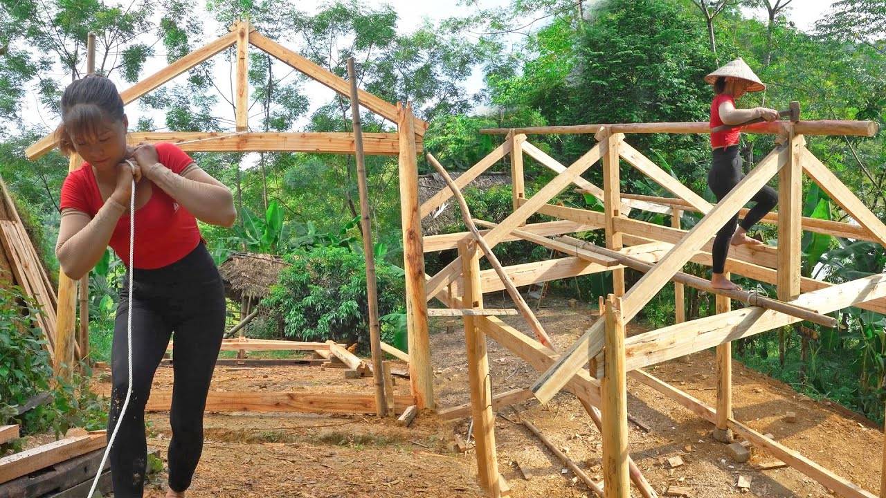 TIMELAPSE START to FINISH Alone BUILD LOG CABIN (Wooden House) - How To Build Wooden Cabin. смотреть онлайн