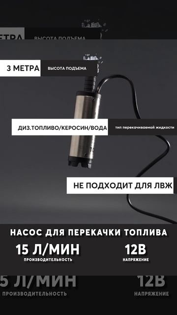 Насос для перекачки топлива "Топ Авто", 15л/мин, 12В, диам? смотреть онлайн