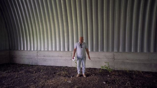 Арочный ангар с боковыми воротами