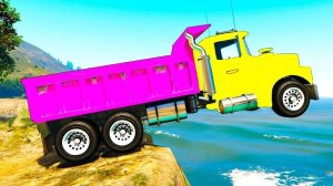 Мультики про Цветные Машинки и Грузовики Трактор с Прицепом и Автовоз для Детей и Малышей