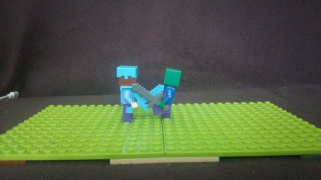 мини битва Стив против зомби Minecraft смотреть онлайн