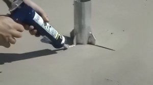 Монтаж забивной опоры на асфальт