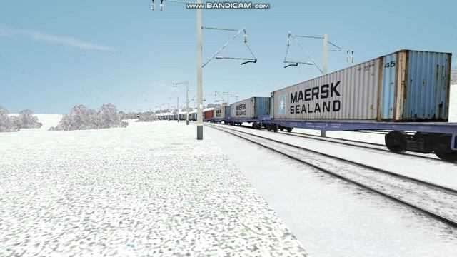 Электровоз 2ЭС6-526 с грузовым поездом | RTrainSim смотреть онлайн