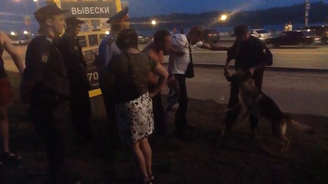 Нападение собаки полицейского на пьяного гражданина