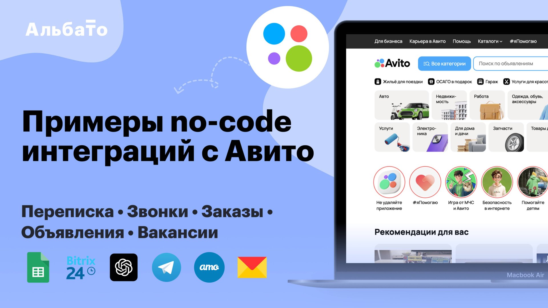 Интеграция API Авито | Примеры как автоматизировать заказы, звонки и переписку с клиентами