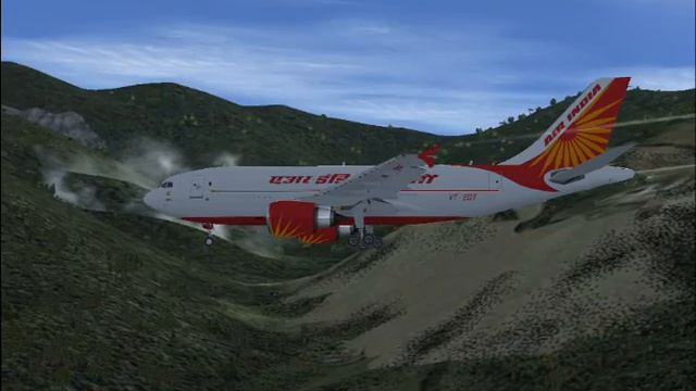 Посадка в горном аэропорту(сделал козла).wmv