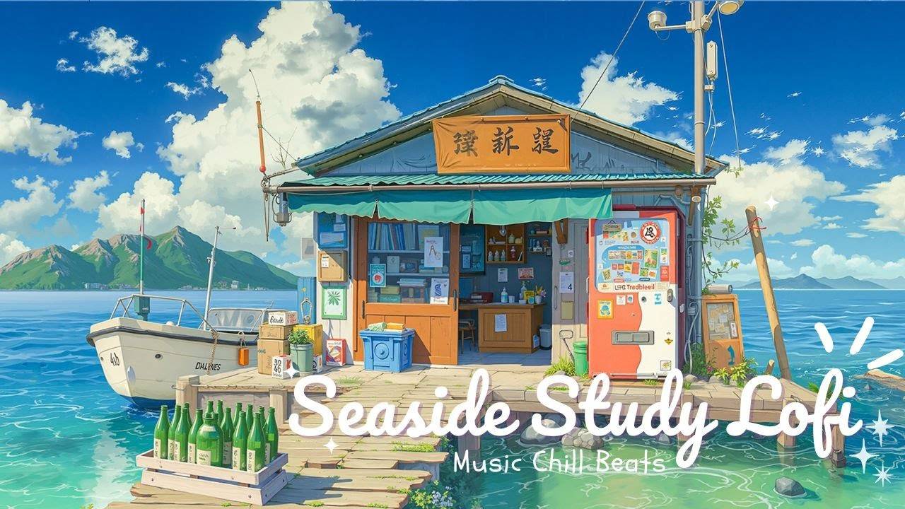 Seaside Study Lofi 📚 Japanese Chillhop + Ocean Waves for Calm Focus Sessions, Lofi Study by the Sea смотреть онлайн