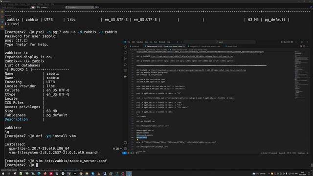 Установка ZABBIX 7.0 в Oracle Linux 9.5 | с удаленной базой данных P смотреть онлайн