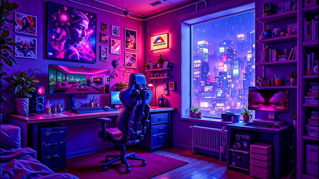 🎧 Lofi Hip Hop Session – Dream Desk Setup – Urban Rain Mood – Focus & Chill 🌆 Lofi Rain Playlist смотреть онлайн