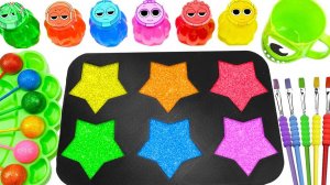 Мультики для малышей. Как сделать радужные слаймы в форме звезды. Смотреть онлайн мультики залипалки