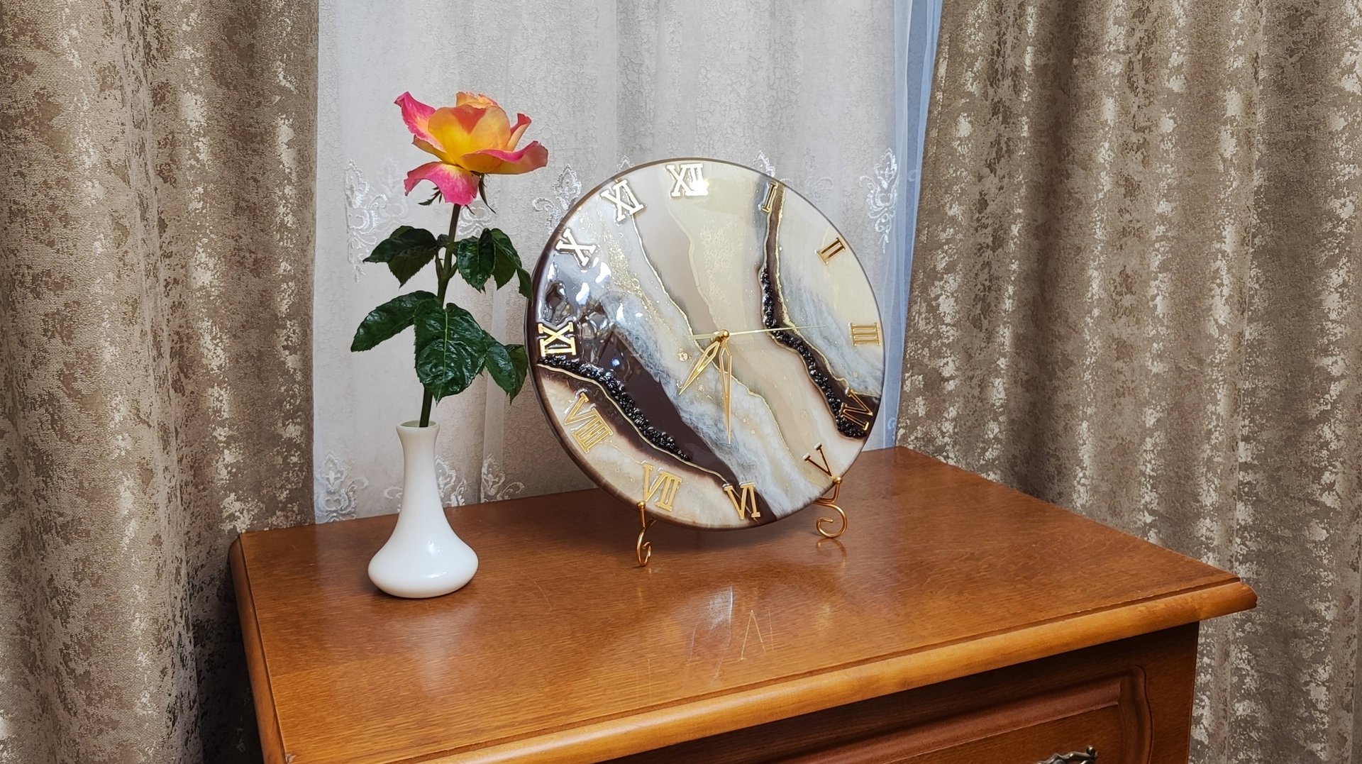 Часы из эпоксидной смолы в технике грязный стакан смотреть онлайн