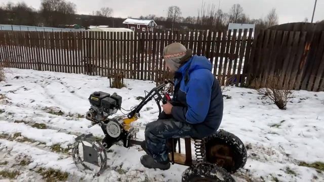 Мотоблок Habert 22HM и самодельный адаптер смотреть онлайн