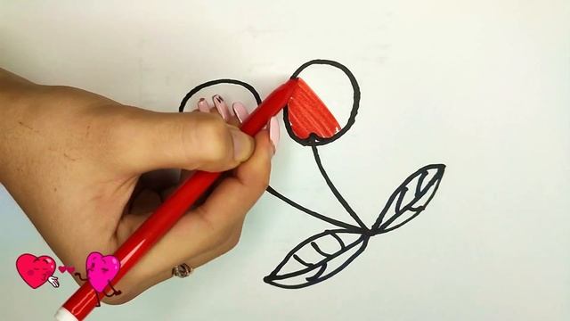 Bolalar Uchun Gilos Rasm Chizish /Drawing Of Cherry For Children /Рисование вишня д?