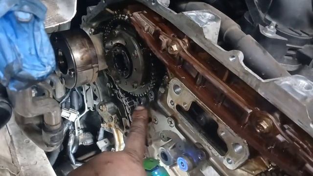 Замена цепи грм  Nissan 3.5 Vq35dd