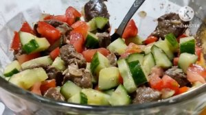 Печеночный салат. Вкуснейший салат с печенью. Рецепт из печени