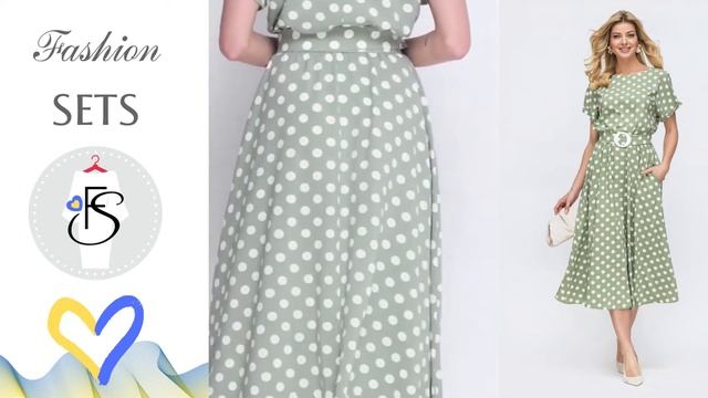 Плаття зелене у великий горох | 58219