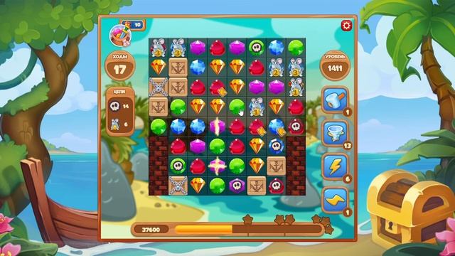 Как пройти уровень 1411 игры Сокровища Пиратов смотреть онлайн