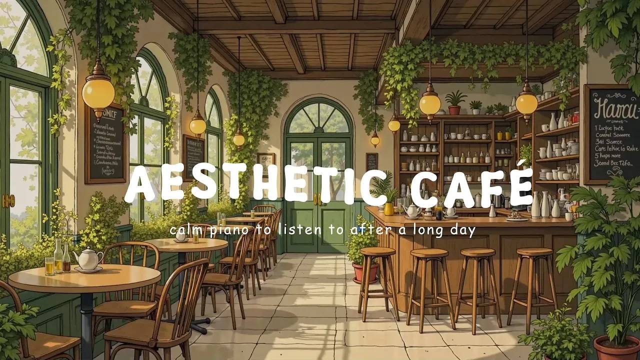 aesthetic café – where healing begins calm piano to listen to after a long day смотреть онлайн