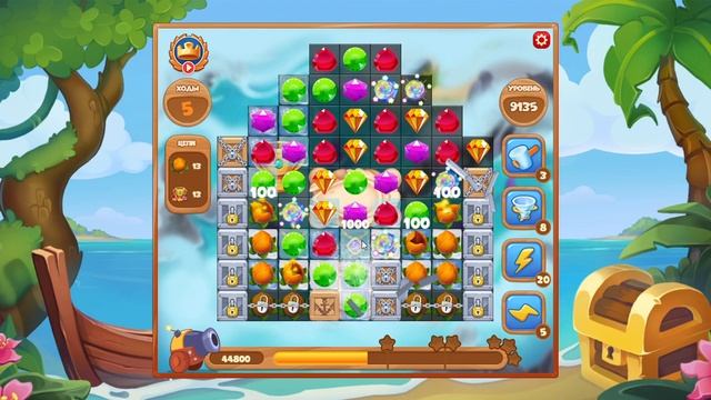 Как пройти уровень 9135 игры Сокровища Пиратов