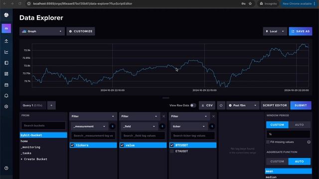Где хранить рыночные данные (tsdb InfluxDB)? Bybit Websocket'ы