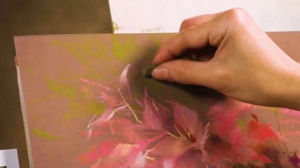 Рододендрон. Цветы сухой пастелью. Рисует художник Татьяна Каштальян