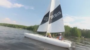 Парусный катамаран Ирбис-16 видео на воде. Катамаран в наличии, готов к отгрузке.